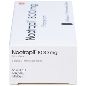 Thuốc Nootropil 800mg GSK điều trị hội chứng tâm thần (3 vỉ x 15 viên)