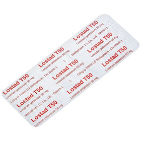 Thuốc Lostad T50 Stella điều trị tăng huyết áp, nhồi máu cơ tim (3 vỉ x 10 viên)