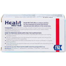 Viên đạn đặt hậu môn Healit Rectan Vhphamara điều trị vết thương cấp tính và mạn tính (10 viên)