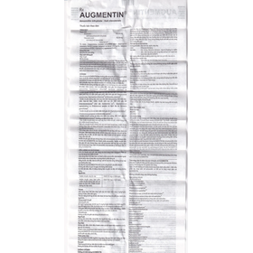 Thuốc Augmentin 500mg/62,5mg điều trị ngắn hạn các nhiễm khuẩn (12 gói)