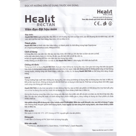 Viên đạn đặt hậu môn Healit Rectan Vhphamara điều trị vết thương cấp tính và mạn tính (10 viên)