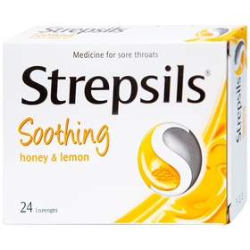 Viên ngậm Strepsils Soothing Honey &amp; Lemon điều trị đau họng (50 gói x 2 viên)