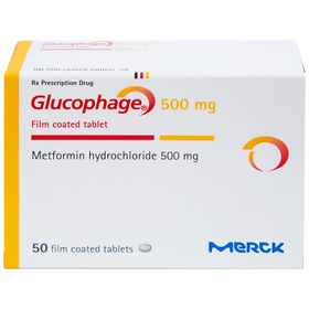 Thuốc Glucophage 500mg Merck điều trị đái tháo đường type 2 (5 vỉ x 10 viên)