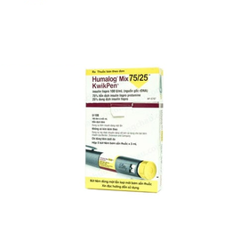 Bút tiêm Humalog Mix 75/25 KwixPen điều trị đái tháo đường do thiếu hụt insulin (5 cây)