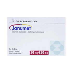 Thuốc Janumet 50mg/850mg điều trị đái tháo đường type 2 (4 vỉ x 7 viên)