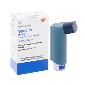 Thuốc xịt Ventolin 100mcg/liều giúp giãn cơ trơn phế quản (200 liều)