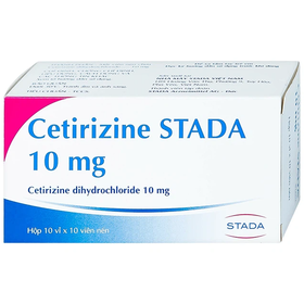Thuốc Cetirizine Stada 10mg giảm triệu chứng viêm mũi dị ứng (100 viên)