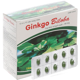 Thuốc Ginkgo Biloba Medisun 40mg trị rối loạn mạch máu não (10 vỉ x 10 viên)