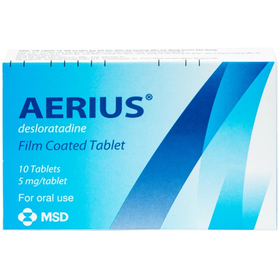 Thuốc Aerius 5mg trị viêm mũi dị ứng, mày đay (1 vỉ x 10 viên)