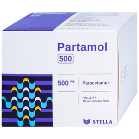 Thuốc Partamol 500mg Stella hỗ trợ giảm đau và hạ sốt (10 vỉ x 10 viên)