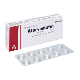 Thuốc Atorvastatin RVN 20mg hỗ trợ điều trị tăng cholesterol máu (hộp 30 viên)