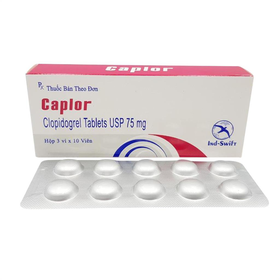 Thuốc Caplor 75mg INd-Swift giảm huyết khối tắc mạch (3 vỉ x 10 viên)