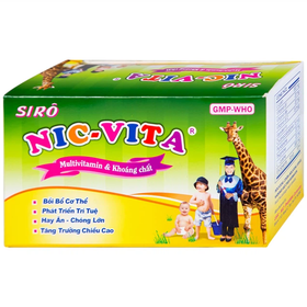 Siro Nic-Vita NIC giúp trẻ hay ăn chóng lớn, phát triển chiều cao (20 ống x 10ml)