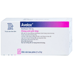 Thuốc Avelox 400mg điều trị bệnh nhiễm khuẩn (1 vỉ x 5 viên)