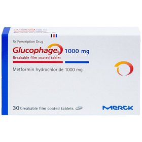 Thuốc Glucophage 1000mg Merck điều trị đái tháo đường type 2 (30 viên)