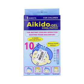 Miếng dán hạ sốt Aikido Gel Cool Patch hỗ trợ chườm mát tại nơi dán (6 miếng)