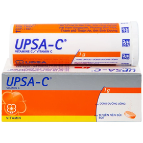 Thuốc sủi UPSA-C 1000mg Upsa SAS hỗ trợ điều trị tình trạng thiếu hụt vitamin C (10 viên)