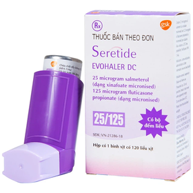 Thuốc xịt Seretide Evohaler DC 25/125 điều trị hen phế quản, tắc nghẽn phổi mạn tính (120 liều)