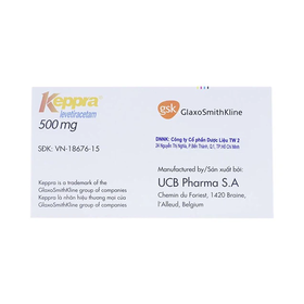 Thuốc Keppra 500mg  điều trị các cơn động kinh (6 vỉ x 10 viên)