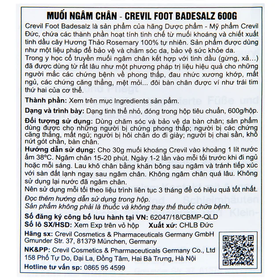 Muối ngâm chân Crevil Foot Badesalz hỗ trợ điều trị đau xương khớp, mất ngủ (600g)
