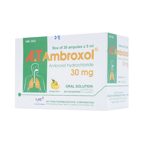 Thuốc ho A.T Ambroxol 30mg An Thiên điều trị bệnh ở đường hô hấp (30 ống x 5ml)