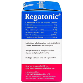Thuốc Regatonic hỗ trợ điều trị một số bệnh lý về mắt, cải thiện thị lực (6 vỉ x 10 viên)