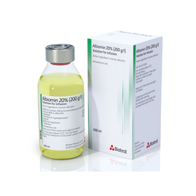 Dịch truyền Albiomin 20% 200g/l Biotest điều trị giảm thể tích máu (100ml)