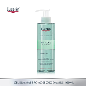 Gel rửa mặt Eucerin Pro Acne Cleansing Gel làm sạch dịu nhẹ cho da nhờn mụn (400ml)