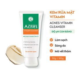 Kem rửa mặt Acnes Vitamin Cleanser sáng da, mờ sẹo, mờ vết thâm (100g)