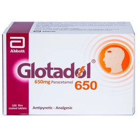 Thuốc Glotadol 650mg Glomed giúp hạ sốt, giảm đau (100 viên)