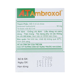 Thuốc ho A.T Ambroxol 30mg An Thiên điều trị bệnh ở đường hô hấp (30 ống x 5ml)