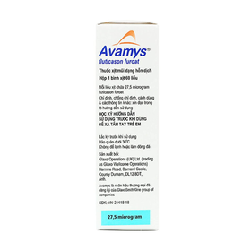 Thuốc xịt mũi Avamys 27.5mcg điều trị xung huyết mũi, ngứa mũi (60 liều xịt)