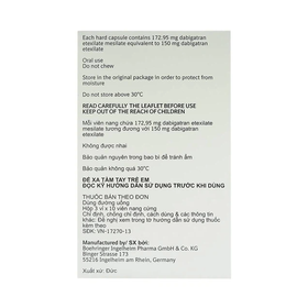 Thuốc Pradaxa 150mg phòng ngừa tai biến, đột quỵ (30 viên)