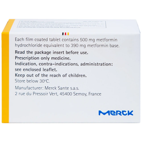 Thuốc Glucophage 500mg Merck điều trị đái tháo đường type 2 (5 vỉ x 10 viên)