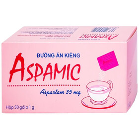 Đường ăn kiêng Aspamic Domesco hỗ trợ người tiểu đường, ăn kiêng (1g x 50 gói)