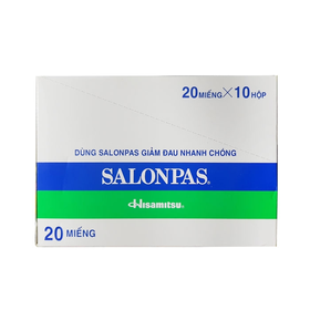 Cao dán Salonpas Hisamitsu hỗ trợ giảm đau, kháng viêm (hộp 100 cặp)