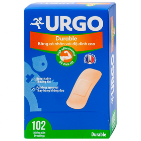 Băng cá nhân vải độ dính cao Urgo Durable dùng để bảo vệ vết thương (102 miếng)