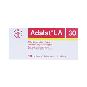 Thuốc Adalat LA 30mg Bayer hỗ trợ điều trị tăng huyết áp (3 vỉ x 10 viên)