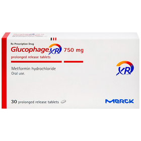 Thuốc Glucophage XR 750mg điều trị tiểu đường type 2 (2 vỉ x 15 viên)