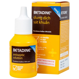 Dung dịch Betadine 10% sát trùng, sát khuẩn vết thương (30ml)