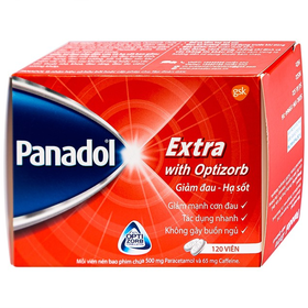 Thuốc Panadol Extra With Optizorb 500mg GSK giảm đau đầu, đau nửa đầu (12 vỉ x 10 viên)