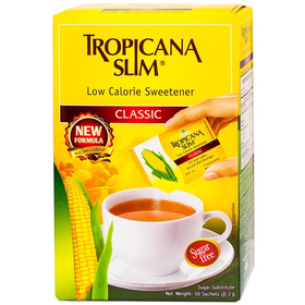 Đường ăn kiêng Tropicana Slim Classic hộp 100g (50 gói x 2g)