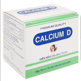 Thuốc Calcium D Robinson Pharma trị loãng xương, còi xương (10 vỉ x 10 viên)