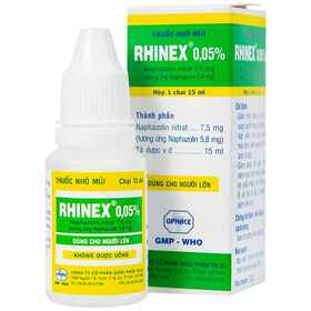 Thuốc nhỏ mũi Rhinex 0.05% giảm sung huyết viêm mũi (15ml)