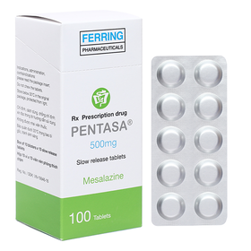 Thuốc Pentasa 500mg Ferring điều trị viêm loét đại tràng (10 vỉ x 10 viên)