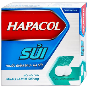 Thuốc Hapacol sủi 500mg hỗ trợ giảm đau và hạ sốt (4 vỉ x 4 viên)
