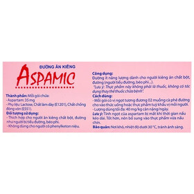Đường ăn kiêng Aspamic Domesco hỗ trợ người tiểu đường, ăn kiêng (1g x 50 gói)