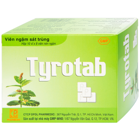 Thuốc Tyrotab  hỗ trợ điều trị các bệnh ở họng, ở miệng (80 viên)