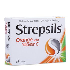 Viên ngậm Strepsils Orange With Vitamin C Reckitt