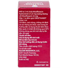 Dung dịch nhỏ mắt vô trùng Vigamox Alcon điều trị nhiễm khuẩn mắt (5ml)